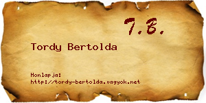 Tordy Bertolda névjegykártya
